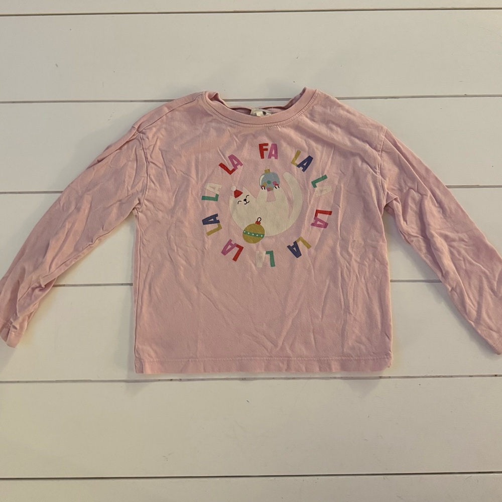 Hanna Andersson Pink Long-Sleeve Tee with Colorful Graphic